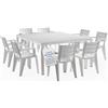 Tomaino - Set Savana Tavolo da Giardino con Sedie - Tavolo da Esterno Allungabile con 8 Sedie in Plastica - Set da Esterno per Giardino, Balcone, Veranda Bianco