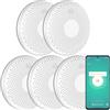 Aroha Smart Connect Rilevatore Di Fumo E Monossido Di Carbonio WiFi - Batteria Da 10 Anni - Allarme Antincendio & Monossido Carbonio - 5 pezzi