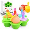 O-Kinee Mini Stampi per Ghiaccioli in Silicone, per Gelato Bambini, Formine Riutilizzabili, Stecco (verde)