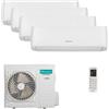 Condizionatore Climatizzatore Hisense Quadrisplit inverter 9+9+9+9 serie Hi Comfort con esterna 4AMW81U4RJC R32 A++ WiFi