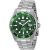 Invicta Pro Diver - Orologio da Uomo in Acciaio Inossidabile con Movimento al Quarzo, Argento/Verde - 43 mm