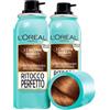 L'OREAL PARIS L'Oréal Paris Ritocco Perfetto Spray Istantaneo per Capelli Bianchi Coperture Temporanea Radici Asciugatura Rapida Colore Castano Dorato - 2 Flaconi da 75ml