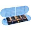 Linkidea Custodia per batterie con tester, Organizer portatile per batterie AA 12, Scatola per batterie a strato singolo (Blu)