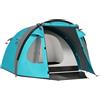 Outsunny Tenda da Campeggio per 3 Persone con Camera e Veranda, Tenda da Trekking a Casetta Impermeabile 3000mm e Borsa di Trasporto, Azzurro