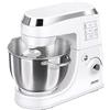 MPM MMR-12 Impastatrice Professionale per Pasticceria Robot da Cucina Orbitale per Panetteria, Regolatore di Velocità, 2 Ciotole da 4,2 Litri, 1000W, Bianco