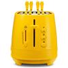 De'Longhi CTLAP2203.Y Tostapane con Pinze, Controllo Progressivo del Grado di Tostatura, Indicatori Luminosi, Cassetto Raccoglibriciole, Piedini Antiscivolo, Potenza 550 Watt, Plastica, Giallo