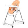 Peg Perego PEG Prima Pappa Follow Me Seggiolone Pappa Neonati Reclinabile, Funzione Sdraietta, 4 ruote, Pieghevole e Ultracompatto, per Bambini da 0 a 3 Anni (0-15 kg), Peach