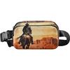 OWFKAY Marsupio da uomo con motivo a cavallo, per attività all'aperto, Multicolore, Taglia unica, casual