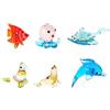 AHANDMAKER 6 statuette di piccoli animali dell'oceano, 6 stili di animali marini ornamentali per la decorazione della casa, delfino, polipo, farfalla, pesce farfalla, in miniatura, per anniversario,