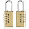 NEUSID 2 lucchetti a combinazione piccoli, a 4 cifre, codice numerico in ottone, resistenti alle intemperie, per porte, recinzioni da giardino, armadietti, valigie