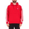 Adidas Felpa 3-stripes rossa con cappuccio