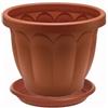 Generico Vaso DORICO Color Terracotta 20 cm + sottovaso 16 cm - Vaso per Piante, Fiori - Per Uso Esterno ed Interno, Terrazzo, Giardini, Balconi