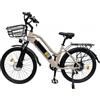 Orlms City 26 Bicicletta elettrica, motore da 500 W, batteria da 48 V 15 Ah, pneumatici da 26*1,75 pollici - Giallo crema