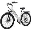 Bicicletta elettrica PURE UNICORN U2, motore da 750 W, batteria da 48 V 12,8 Ah, pneumatici da 27,5", 45 km/h, 60 km - Bianca