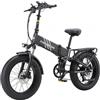 PURE UNICORN U4 Bici elettrica pieghevole , motore da 1000 W, batteria da 48 V 15 Ah, pneumatici larghi da 20*4", 60 km