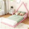 WM Store DE Letto per Bambini 4+ Anni a Forma di Casa, Senza Materasso, 90x200 cm, Rosa | Aosom Italy