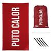 Fisura - Asciugamano da spiaggia grande rosso P*to Calor. Asciugamano in microfibra leggera per piscina, spiaggia, campeggio o picnic. Anti sabbia. Asciugatura rapida. Regalo originale. 180 x 100 cm
