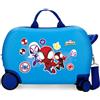 Marvel Spiderman Go Webs go Valigia per Bambini Blu Rigida ABS Chiusura a combinazione Laterale 4 Ruote Bagaglio a Mano, blu, Valigia per bambini 20