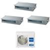 Haier CANALIZZATO SLIM Bassa pressione R32 Climatizzatore canalizzabile trial split inverter Wi-Fi - unità esterna 5.5 kW unità interne 9000+9000+12000 BTU