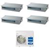 Haier CANALIZZATO SLIM Bassa pressione R32 Climatizzatore canalizzabile quadri split inverter Wi-Fi - unità esterna 8.5 kW unità interne 9000+9000+12000+12000 BTU