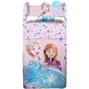 hermet Set Lenzuolo Copriletto Singolo Frozen 100% Cotone, Completo Letto Copriletto, Lenzuolo da Sopra con Ribaltina + Lenzuolo da Sotto con Angoli + Federa