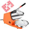 Tosucs Tritaghiaccio Elettrico 300W,Tritaghiaccio a Doppia Lama,Tritaghiaccio Elettrico Professionale con Ciotola in Acciaio Inossidabile,Acciaio Inossidabile,per Bar e Ristoranti(Arancia)