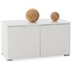 Stella Trading Spice-Scarpiera con Seduta in Bianco Lucido, Moderna Panca con Spazio per Il corridoio, Legno ingegnerizzato, 80 x 43 x 40 cm