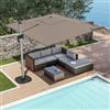DEGHI Ombrellone da giardino 3x4 m palo laterale telo tortora - Porto Cervo