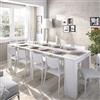 DEGHI Tavolo consolle allungabile 54-239x90 cm in legno bianco laccato - Yona