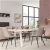 DEGHI Tavolo da pranzo 200x100 cm top effetto rovere bianco 38 mm e gambe in metallo bianco - Juls