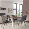 DEGHI Tavolo da pranzo 200x100 cm top effetto rovere deciso 38 mm e gambe in metallo bianco - Juls