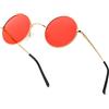 HENGOSEN Occhiali da sole rotondi uomo polarizzati occhiali da sole Sunglasses-Men: rotondo retrò montatura in metallo occhiali uomo donna, 08-oro/rosso, m