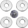 FL HUA 4 coperture per tubi di riscaldamento, copertura rosette per tubi argento, rosetta di copertura rotonda in acciaio inox per fori decorativi da parete per tubi (diametro interno 28 mm/35 mm)