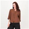 Officina della Moda Camicia con maniche 3/4 risvoltabili in misto viscosa
