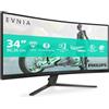 PHILIPS Evnia 34M2C3500L - Monitor gaming curvo WQHD da 32 pollici, 180 Hz, 0,5 ms, FreeSync Premium, HDR10 (3440x1440, 2x HDMI, DisplayPort) grigio scuro