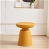 [en.casa] Tavolino da Caffè Tavolo Basso con Piano Rotondo e Base Centrale a Forma di Campanello Tavolino Laterale in Plastica 44 x Ø40 cm Giallo