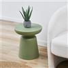 [en.casa] Tavolino da Caffè Tavolo Basso con Piano Rotondo e Base Centrale a Forma di Campanello Tavolino Laterale in Plastica 44 x Ø40 cm Verde