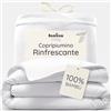 Bambaw Copripiumino singolo 155x220 bambù, Lenzuola antiacaro anallergiche e sostenibili, Copripiumino bambu traspirante, Lenzuola autunnali e invernali, Biancheria da letto elegante (Bianco)
