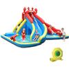 RELAX4LIFE Castello Gonfiabile, 500x400x250CM, Parco Acquatico Piscina per Bambini 4-12 Anni, con 2 Acquascivoli, 4 in 1 Arrampicata, Scivoli, Piscina, Tunnel, per Interno e Esterno (Con soffiatore)