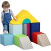 HOMCOM Set di 11 Costruzioni Morbide per Bambini da 1-3 Anni, Set da Gioco Blocchi Morbidi in Schiuma e PU per Bambini, Giocattoli per Arrampicata per Soggiorno, Cameretta e Asilo Nido, Multicolore 1