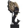 Alexandra House Living Busto Nero Oro Plastica Elefante 13 x 20 x 36 cm