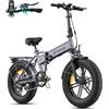 ENGWE Bici Elettrica Pieghevole, Bicicletta Elettrica da 48V 13Ah Batteria Rimovibile, Autonomia di 50-120 km E-bike，20×4.0 Fat Tire 7 Velocità ebike da per Ogni Terreno (Grigio)