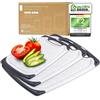 Exitoso Set di 3 taglieri con scanalatura per succo, lavabile in lavastoviglie e antiscivolo, effetto marmo, bianco, tagliere in plastica, senza BPA, grande tagliere