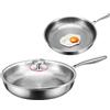 Generico Titanio martellato Pan Pro, padella in titanio con coperchio, padella nutrizionale in titanio non bastosa per cucina, 26 cm/28 cm/30 cm