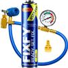 FIXFY Set 3 in 1 - Tubo con manometro + adattatore + refrigerante di ricambio R1234YF con olio e sigillante - per veicoli dal 2017 - Riempire l'aria condizionata