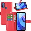 Fertuo Cover per Motorola Moto E20 / E40 / E30, Custodia Portafoglio Cover a Libro in Pelle Flip Case con Silicone Bumper, Fibbia Magnetica, Porta Carte, Kickstand, per Moto E20 / E40 / E30, Rosso