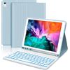 WINCHKING Custodia con Tastiera per iPad 9/8/7 Generazione 10.2, iPad Air 3 - Cover Bluetooth Magnetica Retroilluminata, Azzurro