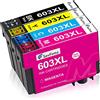 SavFinto 603XL Cartucce d'inchiostro Sostituzione per Epson 603 XL Compatibile con Epson Expression Home XP-2100 XP-2105 XP-3100 XP-3105 XP-4100 XP-4105 WorkForce WF-2810 WF-2830 WF-2835 WF-2850
