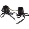 BONDAGERIE® Manette classic milady ricamate con nastro, vari colori Nero