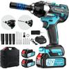 sukaudiz Corldless Impact Wrench Avvitatore a Impulso, Elettroutensile Professionale 3 in 1 Set di Chiave Elettrica/Trapano Elettrico/Cacciavite ad Alta Coppia da 1000 Nm